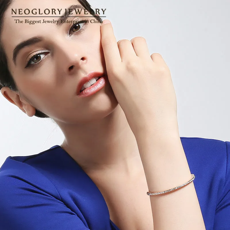 Neoglory высококачественные Австрийские Браслеты Стразы и браслеты шармы для женщин
