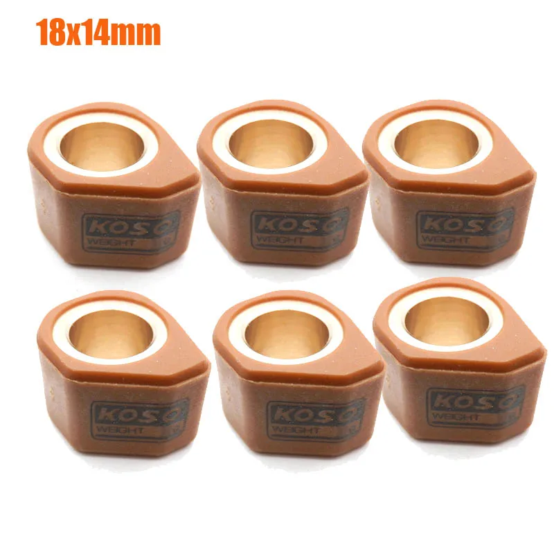 

KOSO Performance Variator Weight Rollers Polygon Sliders 18X14mm For GY6 150cc 125cc 152QMI 157QMJ Scooter 17 gram 17g 16g