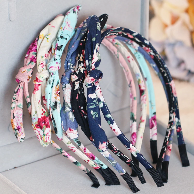 Women/'s Hairband Print Floral Bow Knotted Hair Band Headband Hair Accessories