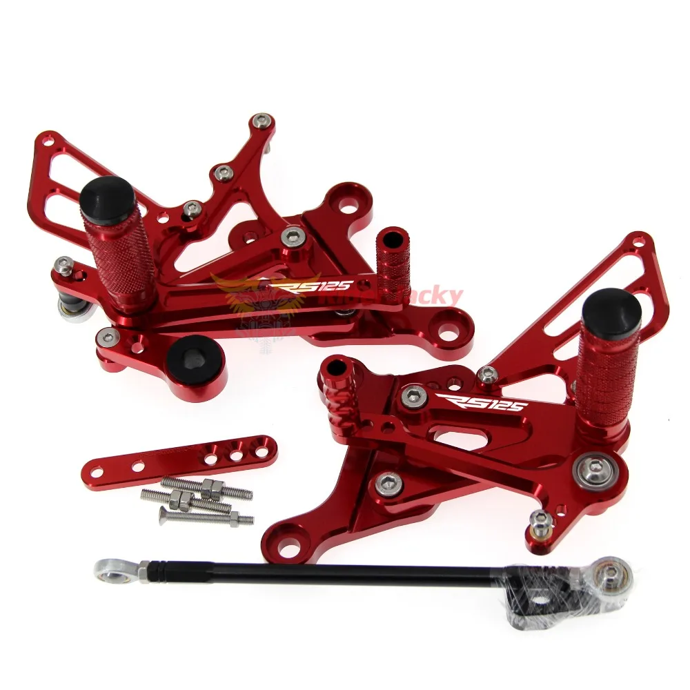 Логотип "RS125" мотоцикла, настраиваемый, CNC Rearset подножки для ног подножки колодки педали для Aprilia RS125 2 T 1996-2010