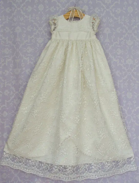 

New Toddler 2016 Baby Girl Baptism Gown Christening Dress Lace 0-24month Robe Party First Communion Dress