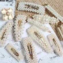 HUANZHI Новинка Роскошный металлический золотой жемчуг цветок заколка для волос для женщин девушка заколки-пряжки для волос зажим для волос Свадебные аксессуары для волос