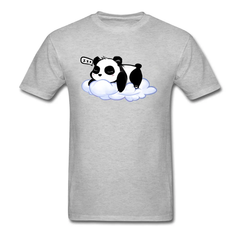 Sleepy Panda 100% Cotton T Shirts for Boys Short Sleeve Tops Shirts Coupons Lovers Day Round Collar Sweatshirts Customized Sleepy Panda grey