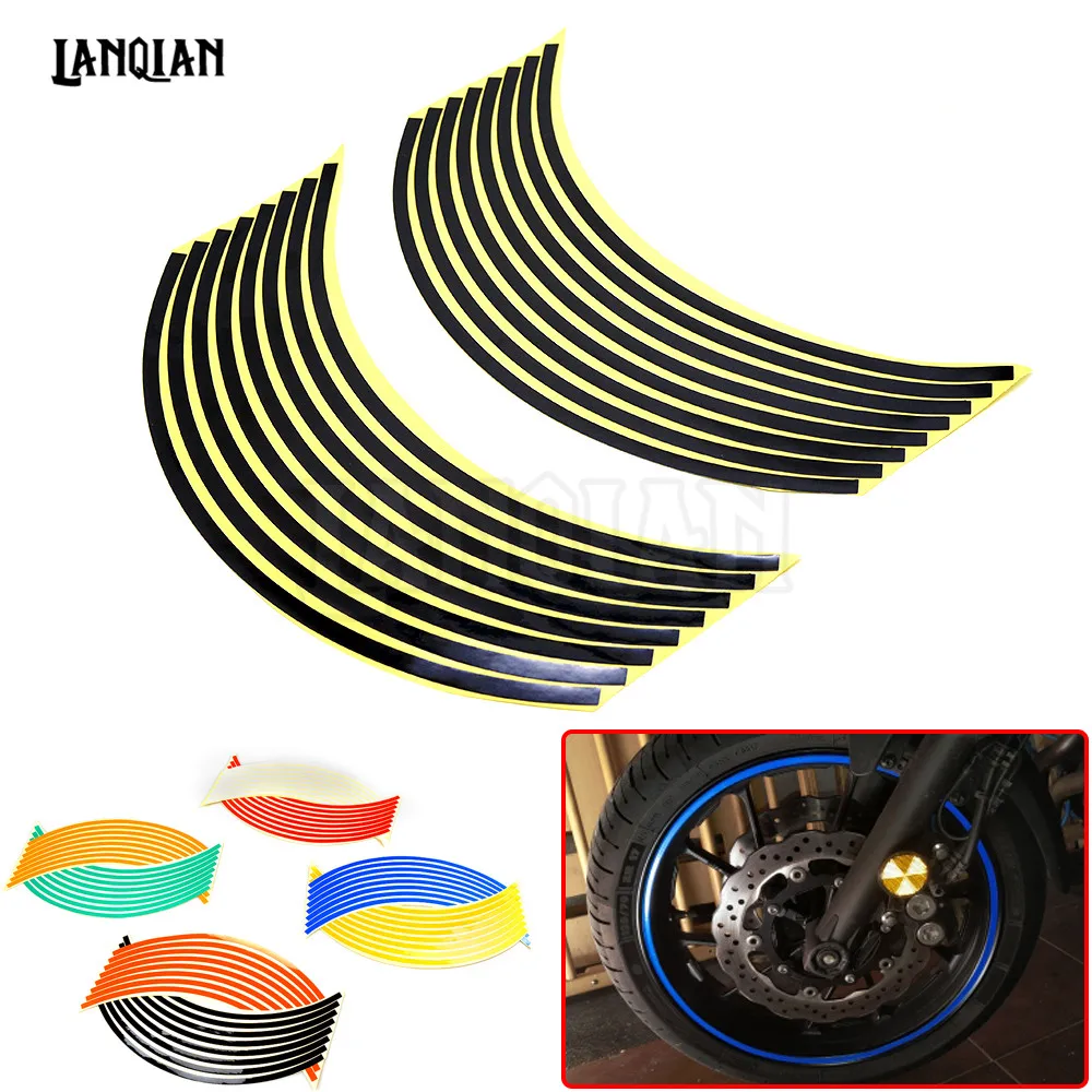 Multicolors accessories Motorcycle Wheel Tire Reflective Rim Stickers