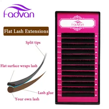 Fadvan, плоские ресницы, 16 линий, кашемировые, плоские ресницы, искусственная норка, наращивание ресниц, поставки, индивидуальный эллипс, удлинение ресниц, разделенный кончик