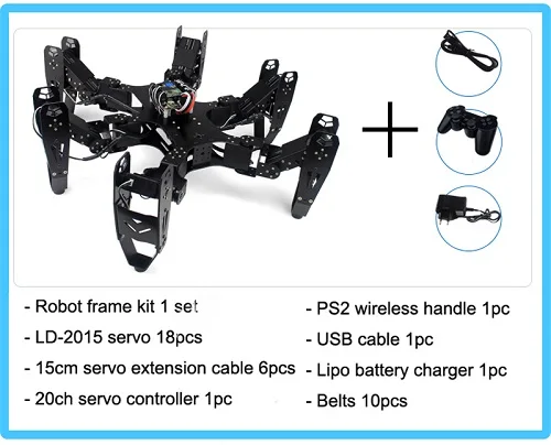 CR-6 шестиногий робот-паук Hexapod Robtics с 20CH контроллером сервопривод Arduino робот-игрушка - Цвет: CR-6SpiderPart