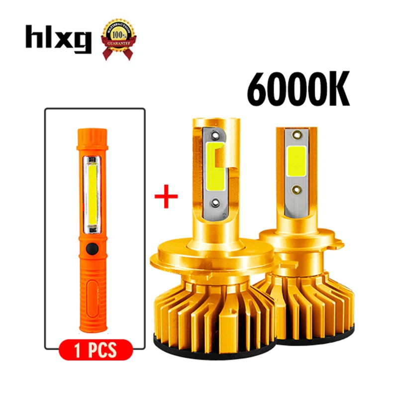 Hlxg 12 В H7 турбо светодиодный головной светильник H11 Canbus Led H4 Auto H1 H3 9005 9006 H8 H9 HB3 HB4