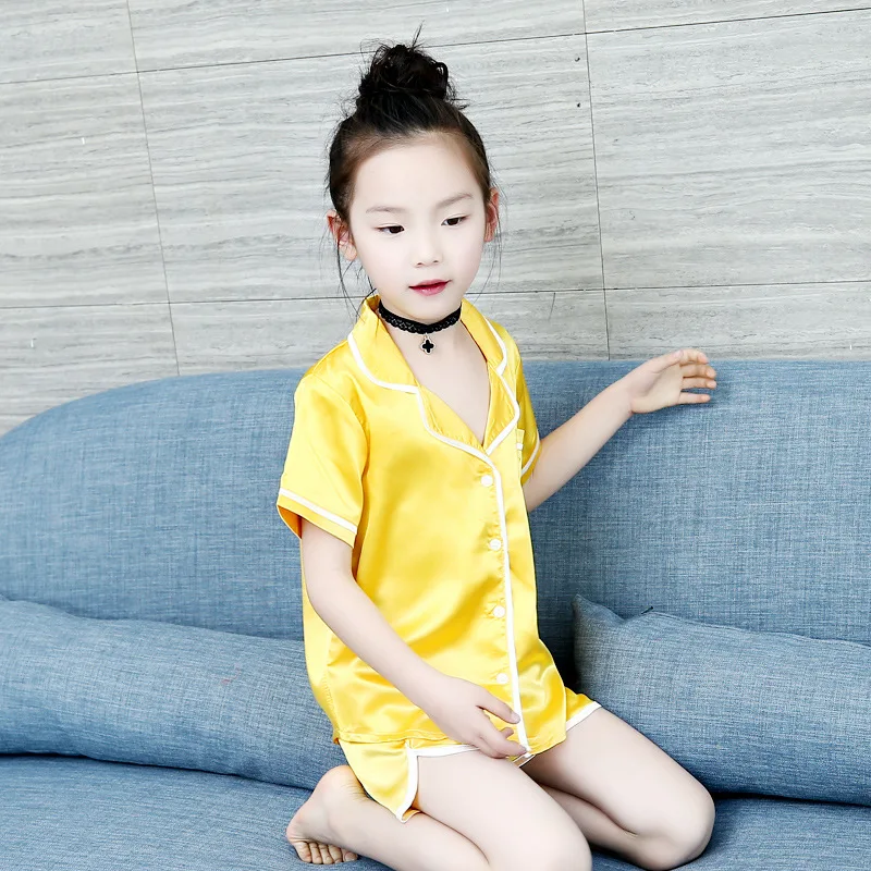 Летний светильник, Пижамы Детская домашняя одежда с кондиционированием футболка с короткими рукавами+ шорты, летняя детская одежда для девочек возрастом от 12 до 14 лет