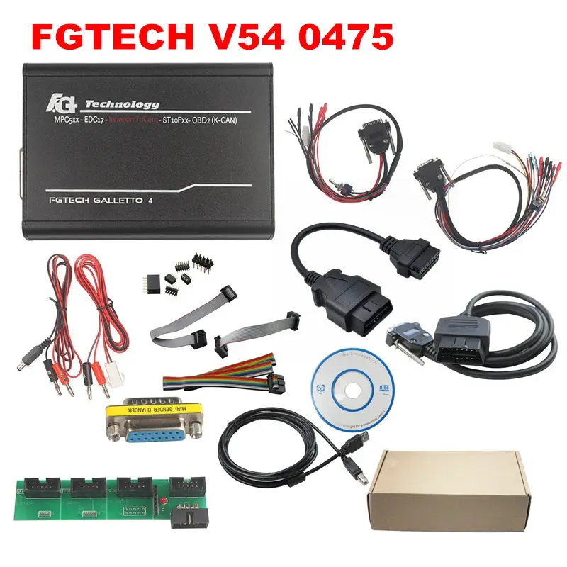 FG technology V54 0475 0386 Master ECOBD2 полный адаптер OBD2 K-CAN USB2 FGTECH Galletto 4 FG-TECH BDM-TriCore-OBD-функция - Цвет: V54 FW 0475