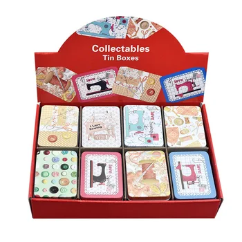 

16pcs Mark Iron Box Needle and Cable Storage Box Mini Storage Tool Biscuits Storage Box Travel Home Simple Storage Package