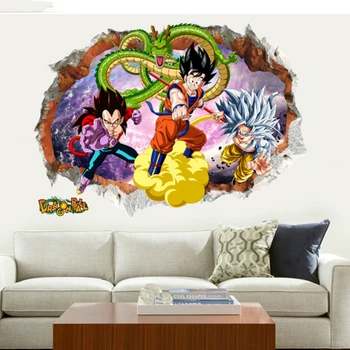 

50*70cm Dragon Ball Cartoon Characters Sticker Big Size PVC Dragon Ball Z Goku Vegeta Wallpaper Super Saiyan Stickers ST01