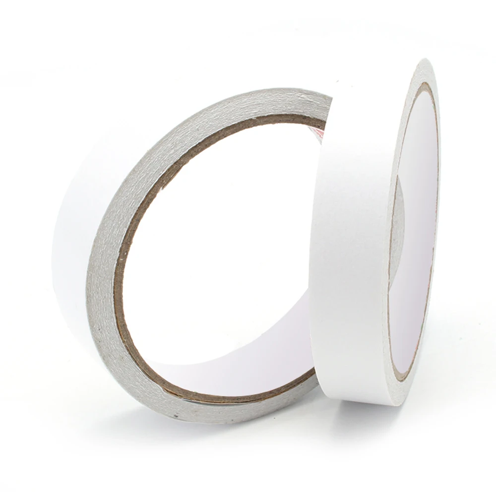 5PCS White 40mm Double Sided Tape Package Double-faced Adhesive Strong Adhesion Sticky Powerful Stationery for Office Home Diy