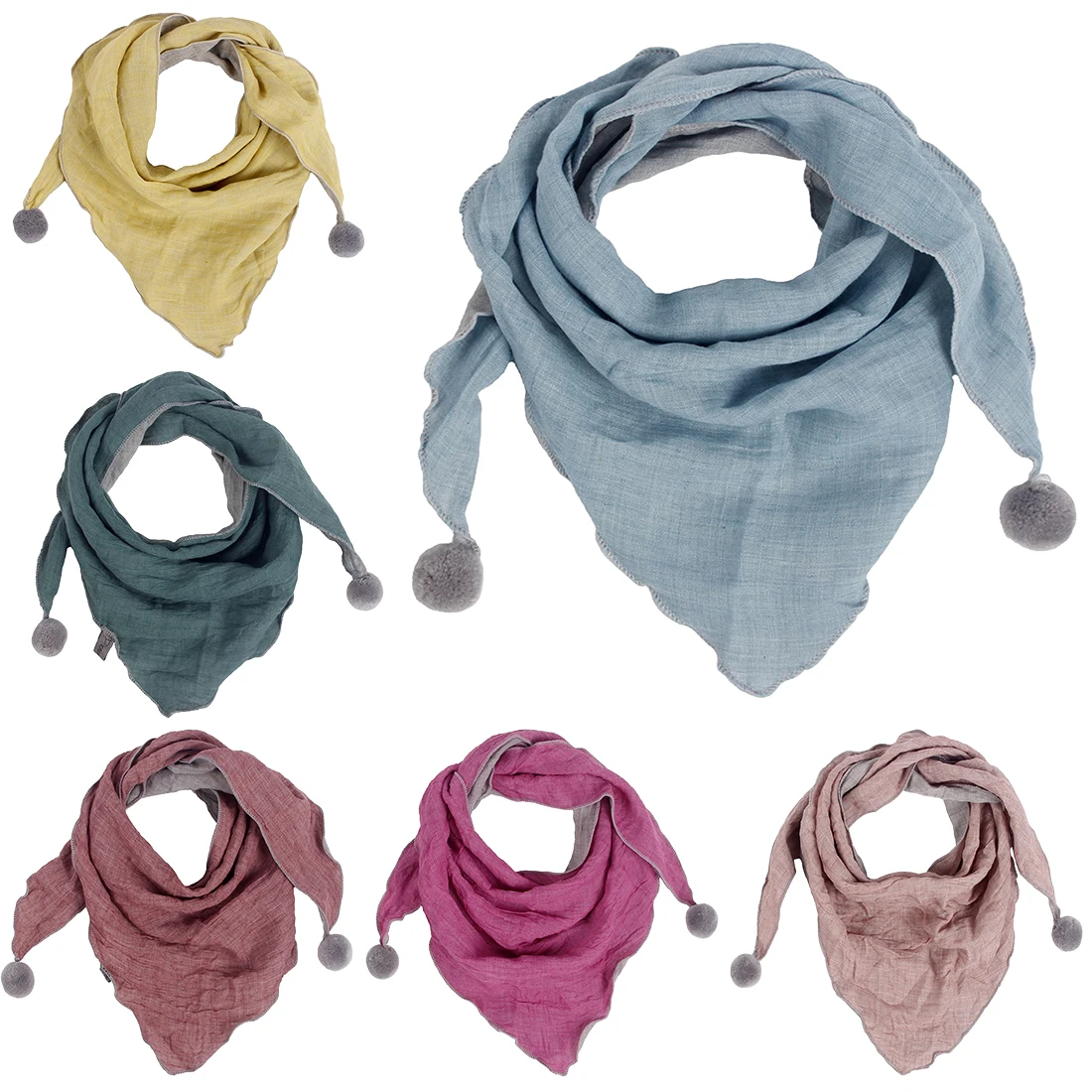 

Children's casual solid color medium thick triangle Spring Baby Girls Dot Plaid Triangle Scarves Autumn Winter Boys Girls