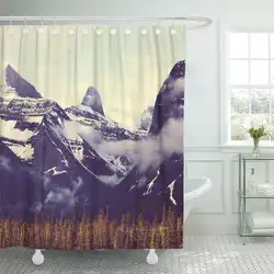 Пейзаж канадские горы пик снежный верх природа холодная Виста Туризм Декор занавеска для душа s занавеска для ванной комнаты