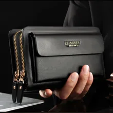 Мужские кошельки на молнии с карманом для монет Длинный кошелек Обложка для паспорта Бизнес Многофункциональный держатель для карт водонепроницаемый кошелек двойная молния сумка