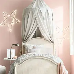 Принцесса, детская кровать с противомоскитной сеткой, Детская балдахин, покрывало, занавеска, постельные принадлежности, купольная