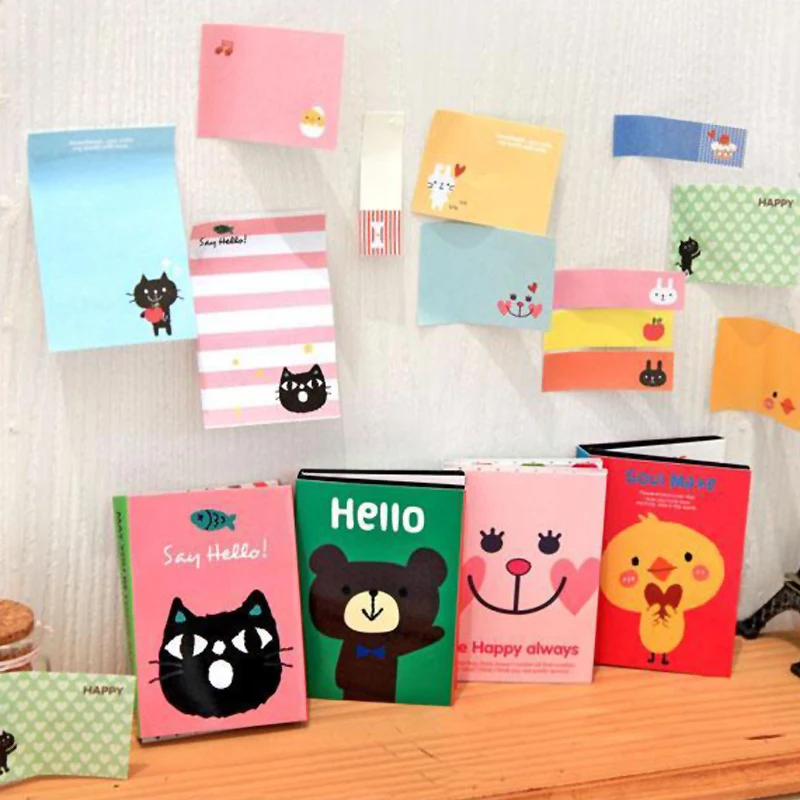 1 шт./лот симпатичная клейкая бумага для записей с изображением животных липкая