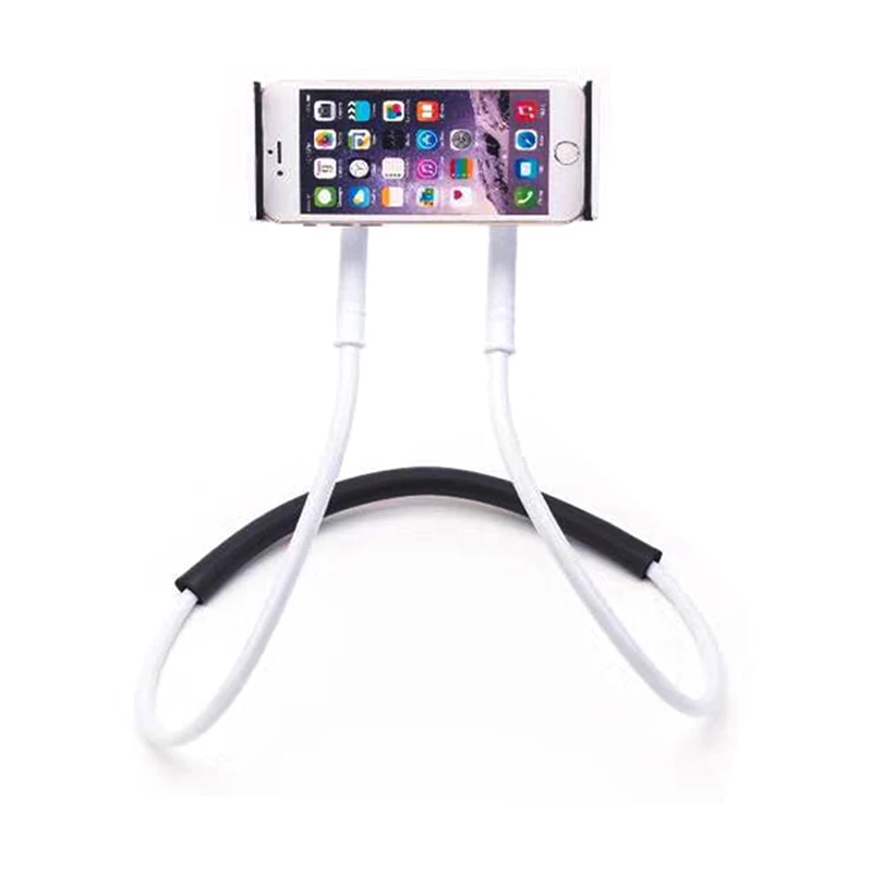 JEREFISH ленивый кронштейн Универсальный гибкий ленивый висит на шее смартфон для селфи держатель 360 Поворот настольная подставка для iPhone Pad samsung - Цвет: WHITE