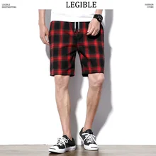 Разборчивые клетчатые шорты, мужские летние повседневные шорты, мужские свободные шорты в стиле хип-хоп, мужские пляжные шорты