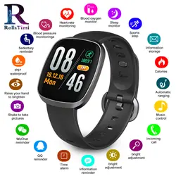 RollsTimi мужские спортивные умные часы фитнес-трекер полный умные часы с сенсорным экраном водостойкий кровяное давление новые умные