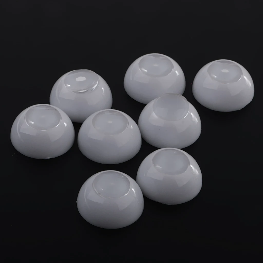 4 Pairs 12mm Half Round Hollow Doll White Eyes with 7mm Clear Iris Dolls Dollfie DIY Supplies ACCS