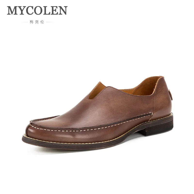 

MYCOLEN High Quality Leather Men Casual Shoes Luxury Fashion Slip On Fashion Mens Loafers 2018 Brand Designer Man Moccasins