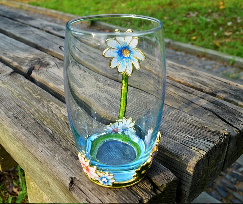Цвет Эмаль Кристалл Стекло сплав кружка для воды подарок для свадьбы дня рождения оригинальная бутылка 2 Размеры