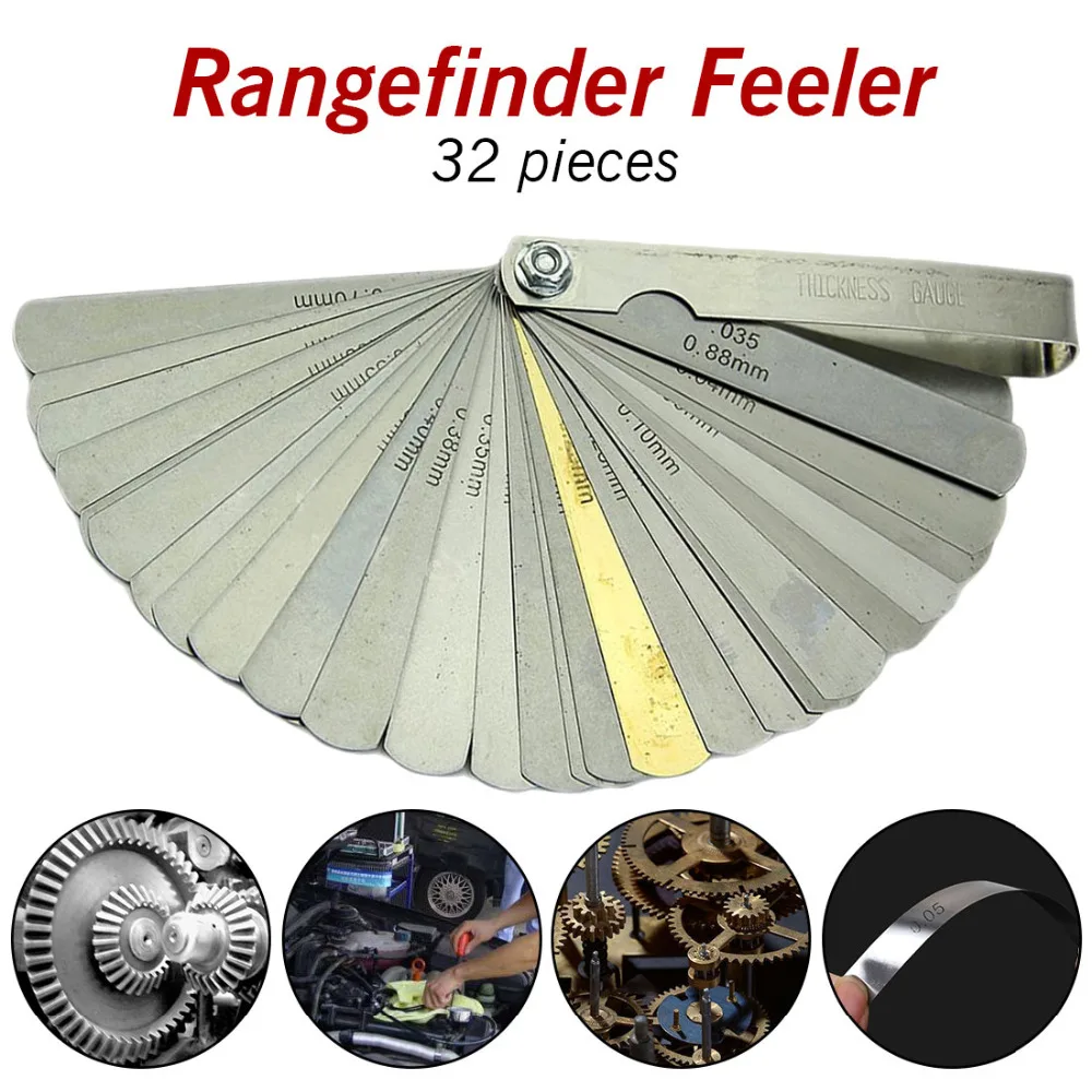 Accuracy 0.01mm 32 Blades Feeler Gauge Metric Gap Filler 0.04 0.88mm