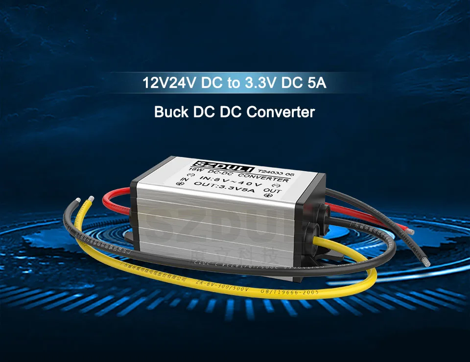 12V 24V to 3.3V 5A DC power supply adapter 12V to 3.3V automotive transformer power converter CE RoHS