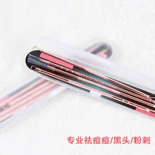 Новое Розовое золото 4 шт для черных точек угри, прыщи экстрактор прыщиков вакуумное устройство для удаления черных точек инструмент ложка для ухода за кожей лица инструмент