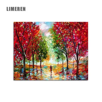 

Frameless red forest pedestrian Painting By Numbers Coloring By Numbers Abstract painting