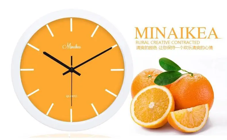 

Quieten 14 candy color living room wall clock modern fashion brief quartz watches and clocks Large mute clock