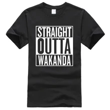 

Streetwear T Shirt Men 2018 Summer Spring Cotton Tops Print STRAIGHT OUTTA WAKANDA Black Panther Hip Hop Man's T-shirt Top Tee