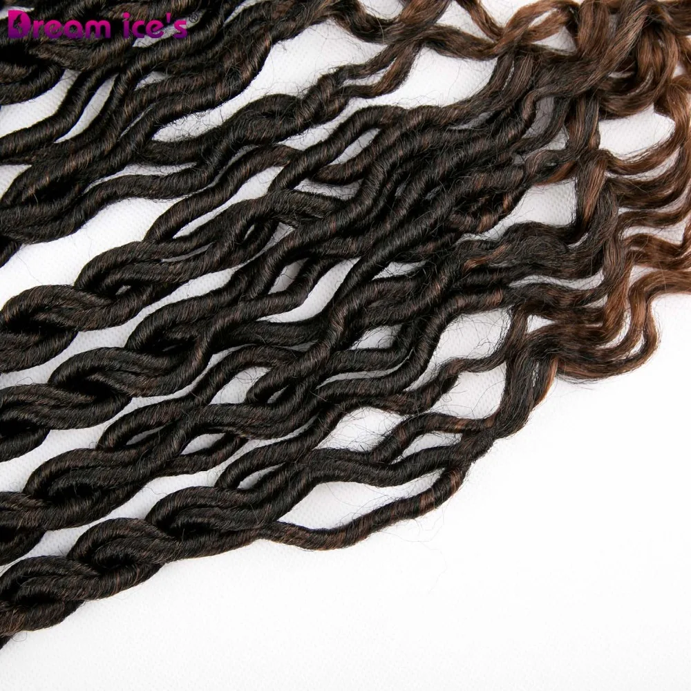 20''24strand Faux locs вьющиеся плетеные пряди для волос Синтетические плетения мягкие Dread волосы для наращивания 1B/30 Ombre Цвет