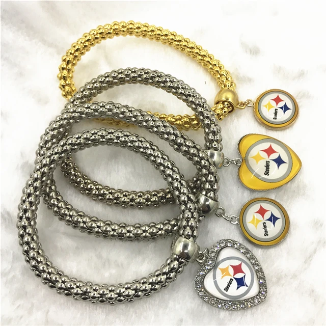 New 6pcs Football Sport Pittsburgh Steelers Bracelets Elastic Snake New 6pcs Football Sport Pittsburgh Steelers Bracelets Elastic Snake Chain Bracelet Bangles Usa Fans Jewelry Charms