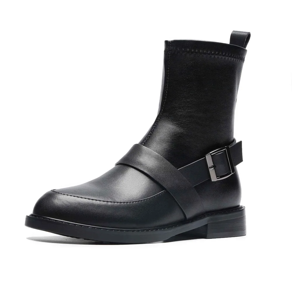En L09 British Bout Chelsea Sangle Noir School Krazing Marque Pot Véritable Boucle Femme Cheville Rond Femmes Jeune Bottes Preppy Cuir qxgwfBE