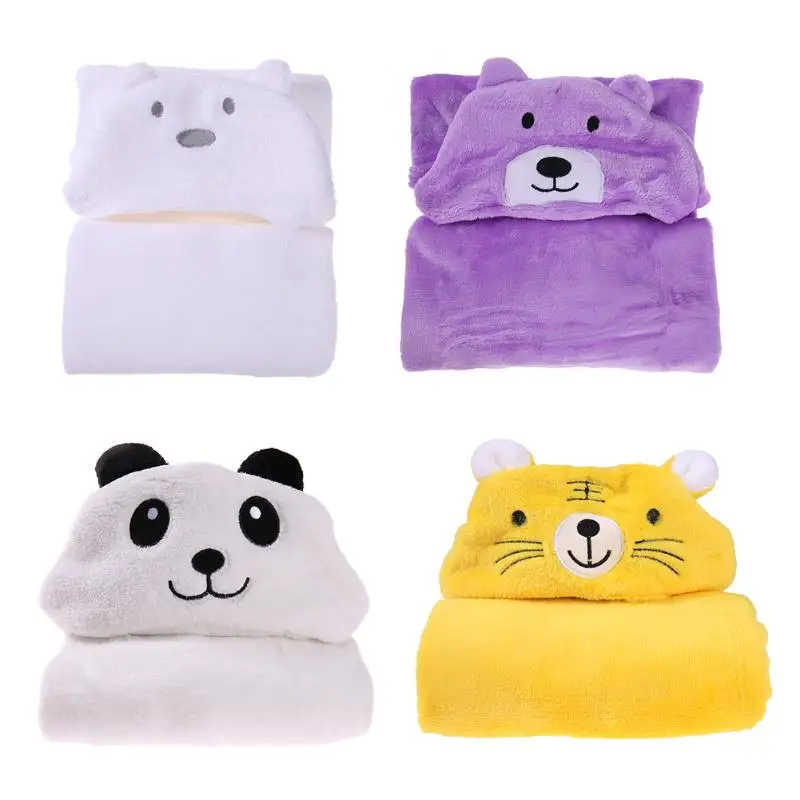 Животных с капюшоном Детский халат банное полотенце Детские флисовые одеяла для новорожденных пеленать держатель для обертки для детей