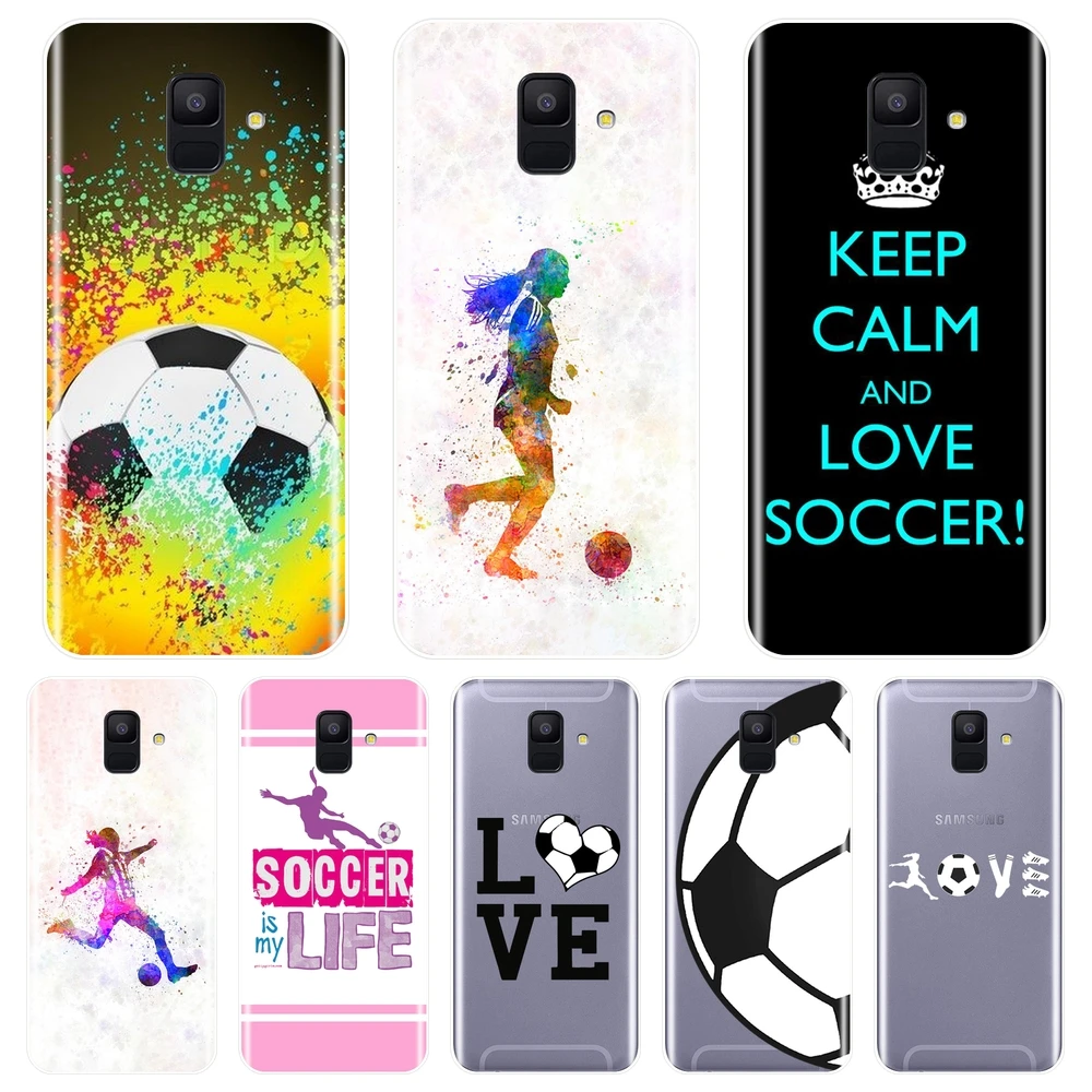 

Football Soccer Love Soft Back Cover For Samsung Galaxy A6 A8 Plus 2018 A5 A7 Phone Case Silicone For Samsung A3 A5 A7 2016 2017