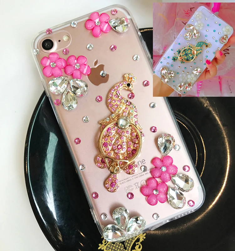 Peacock Finger Ring Stand Holder Phone Cover Case For Xiaomi Mi 8 SE 6 6X 5X 5S Plus MIX 2 MAX 3 A1 A2 Back Cases |