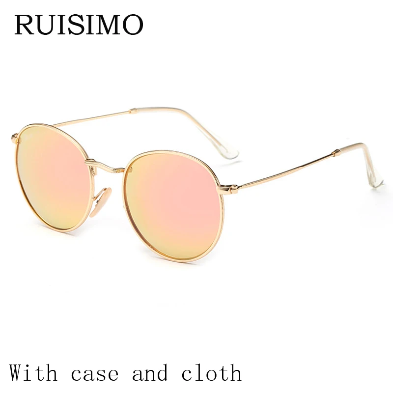 

Vintage Round Sunglasses Women men female brand Metal Frames Mirror Lenses Sun Glasses For women retro Male retro de sol