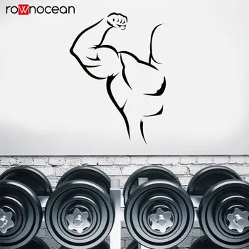

Bodybuilding Vinyl Sport Muscles Wall Sticker GYM Decal Home Bedroom Decor Interior Mural Removable Self-adhesive Wallpaper 3G25