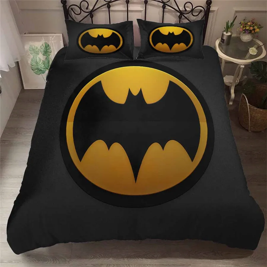 HELENGILI 3D طقم سرير سوبرمان باتمان فلاش بطل السوبر طباعة حاف مجموعة غطاء Bedcloth مع المخدة طقم سرير المنسوجات المنزلية