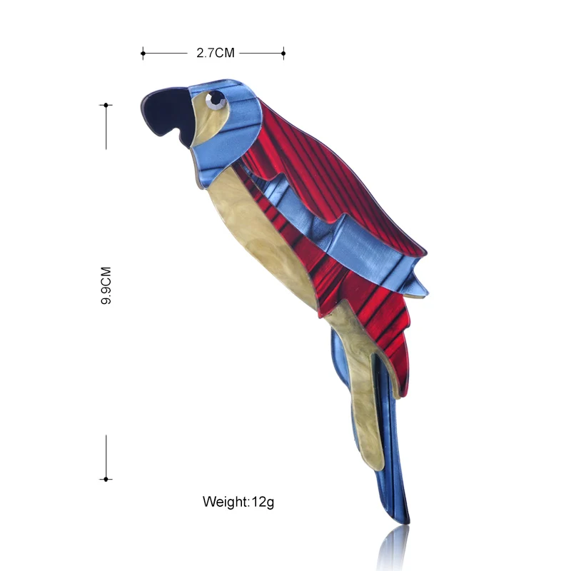 Funmor Разноцветные Акриловые броши-попугаи большого размера для женщин, Детские значки с животными, брошь, подарки, аксессуары для свитера, нагрудные булавки Joyeria