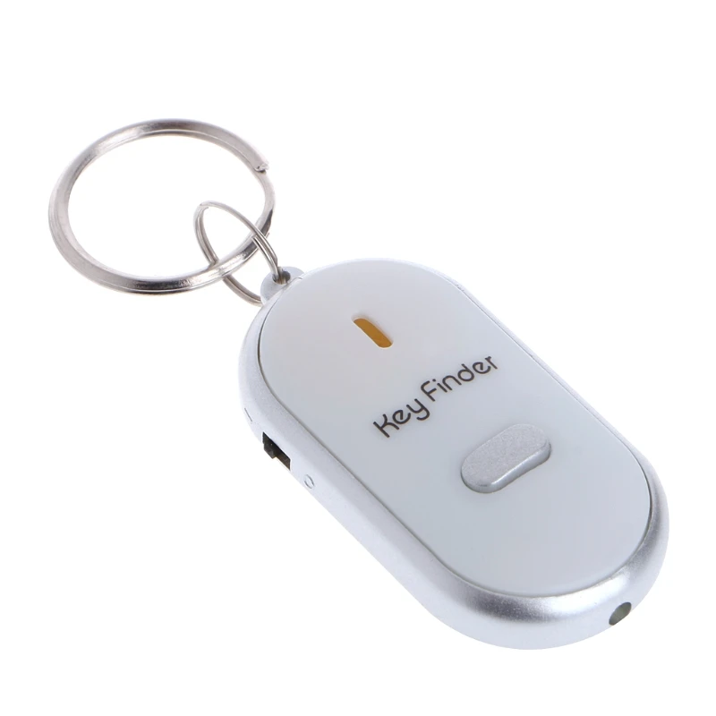 

White LED Key Finder Locator Find Lost Keys Chain Keychain Whistle Sound Control