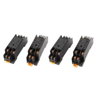 

4 Pcs PTF-08A 8P Screw Terminal Relay Socket Base DIN Rail for HH52P