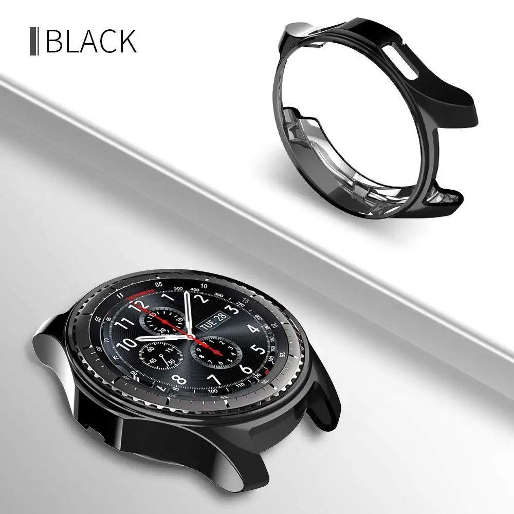 

case cover For Samsung Galaxy watch 46mm Gear S3 frontier soft TPU plated replacement protective bumper frame shell