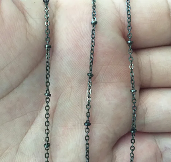 32ft /lot gunmetal color Clamp bead chain necklace 2mmX3mmin Chain
