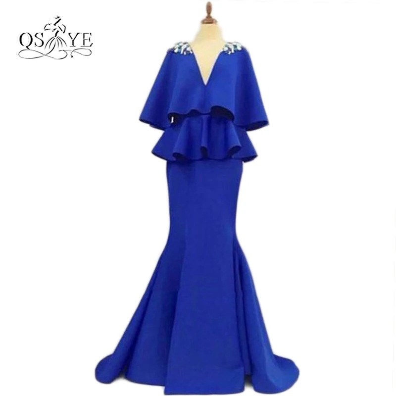 Королевский синий 2017 арабский абайя Дубай Русалка Формальное вечернее платье со