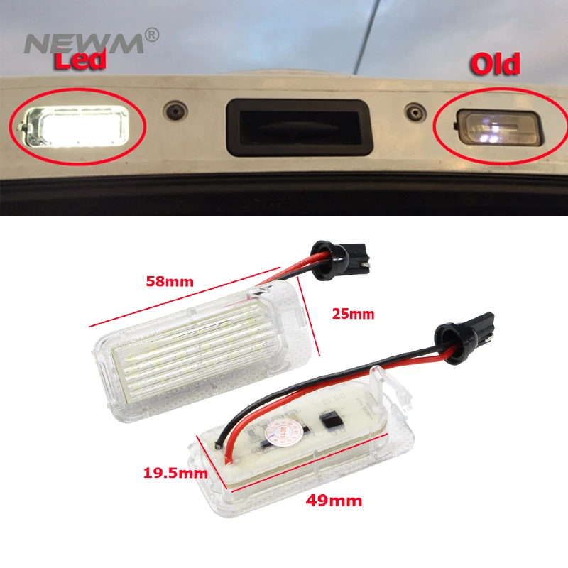 2X LED Licence Number Plate Light Error Free Ford Fiesta MK6 Focus MK2 MK3