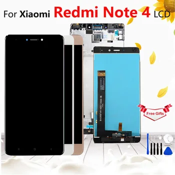 

For Xiaomi Redmi Note 4 LCD Display Digitizer Assembly With Frame Black White Gold for Redmi Note 4 Screen (MTK Helio X20 )